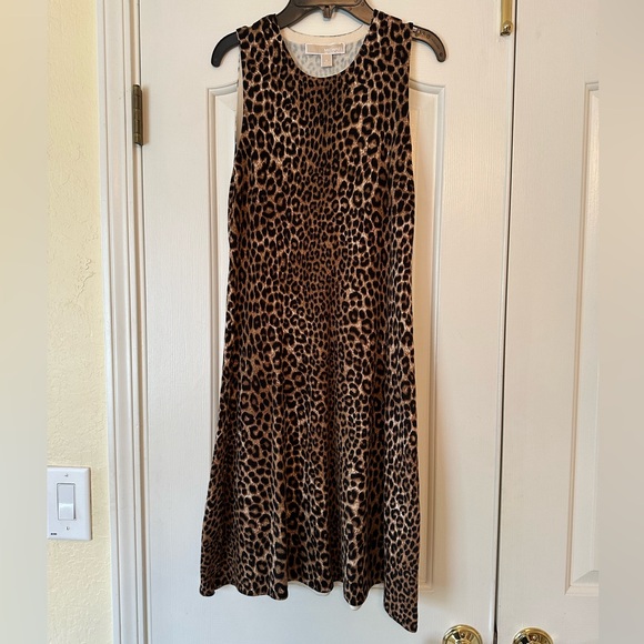 Michael Michael Kors dark camel leopard sleeveless dress - Picture 2 of 5